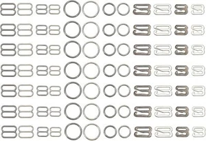 120 Stück BH Träger Haken zum Nähen Bikini Badeanzug Tops Dessous Ringe Metall B... - Bild 1 von 3