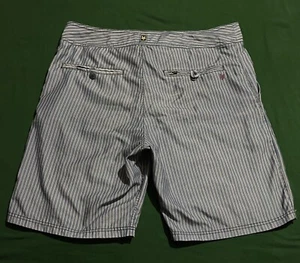 ZOO YORK Boardshorts Swim Trunks Blue Striped Boardwalk Shorts Mens Sz 36! - Picture 1 of 10