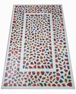 48" x 32" Marble Center Table Top Inlay Pietra Dura Work - Picture 1 of 1