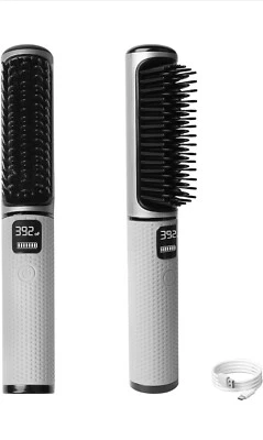 Cepillo Plancha de Pelo Inalámbrico, Cepillo Plancha de Pelo Portátil para Mujer Foto 1 de 4