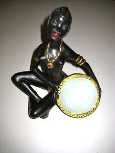 Original 1950s Ceramic Figurine Africa Vintage Figurine 1950s African Woman  - Picture 1 of 1