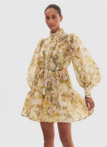 Alemais Eden Balloon Sleeve Mini Dress Size 0 New - Picture 1 of 4