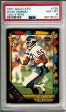 1991 Wild Card 1000 stripe Mark Ingram PSA 8 POP=1