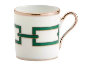 RICHARD GINORI - Chains Emerald - 12 Cups Coffee with Dish - Retailer - Picture 1 of 4