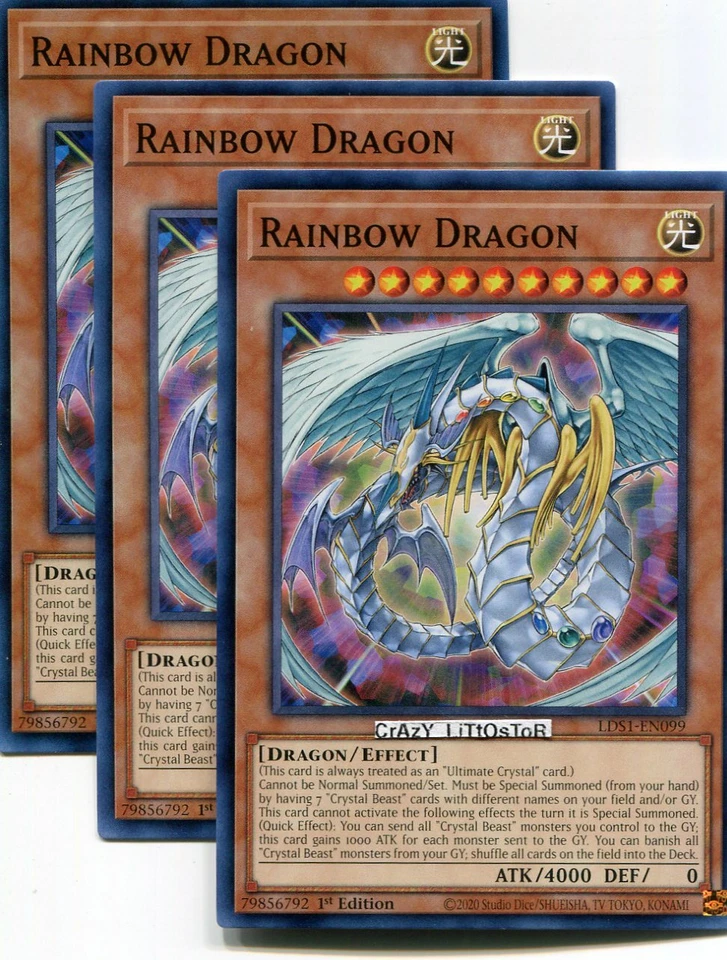 3 X YU-GI-OH RAINBOW DRAGON 1ST ED COMMON NM/MINT LDS1-EN099 - Photo 1/1