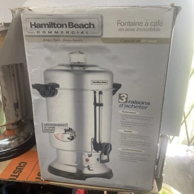 Hamilton Beach D50065 Commercial Stainless Steel Coffee Urn, 60 Cups, EUC - Image 1 of 4