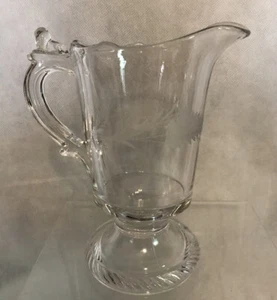 EAPG 1880’s Richards & Hartley Lion And Cable Glass Pedestal Pitcher Creamer - Picture 1 of 12