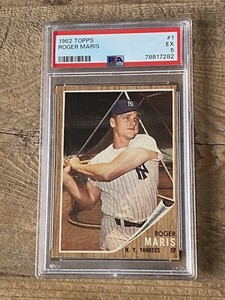1962 Topps Baseball PSA 5 Roger Maris Yankees #1 Card In Set
