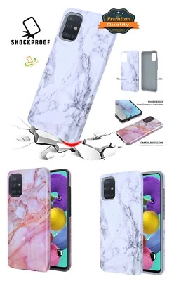 For Samsung Galaxy Note 20 /Ultra Hybrid Armor Rubber Cover Marble Pattern Case - Image 1 of 4