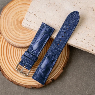 Ostrich Watch Strap, Men Leather Watch Band, Real Ostrich Leg Skin 16mm-24mm - Image 1 of 4