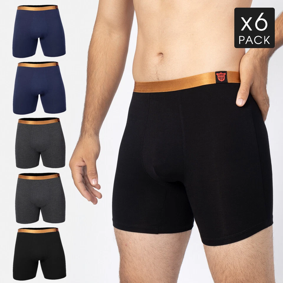 6 calzoncillos boxer modales premium cómodos ropa interior duradera para hombre M L XL 2XL Foto 1 de 4