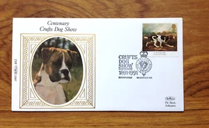 Boxer Dog Crufts Centenary GB 1991 Benham Special Handmark First Day Cover - Picture 1 of 3