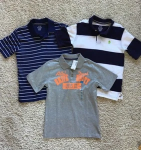 2 - Boys Children’s Place Med Polo Shirts Navy & White (Used) & 1 New Gray - Picture 1 of 7