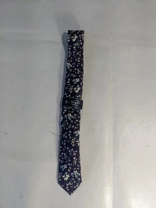 NEW- Mens Penguin by Munsingwear Neck Tie Polyester Cotton Navy Floral MSRP:$55 - Picture 1 of 8