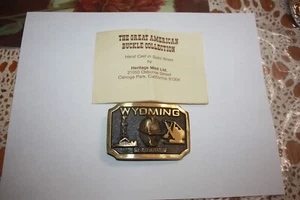 Wyoming Energy Gürtelschnalle Gas Öl Kohle Messing # RC Vintage 80er Heritage Mint .SHY289 - Bild 1 von 6