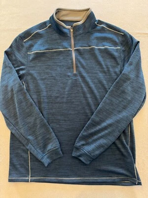 Рубашка для гольфа мужская Pebble Beach большая темно-синяя 1/4 воротник-стойка на молнии активная повседневная - Изображение 1 из 4