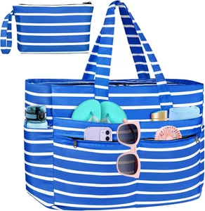 Extra Large Beach Bag Waterproof Beach Totes Bags for Women Men,Pool Bag with Zi - Picture 1 of 12