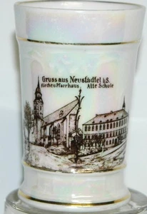 GRUSS AUS NEUSFADFEL NEUSTAD CHURCH PARSONAGE SCHOOL SOUVENIR CHINA CUP 1910 - Picture 1 of 3