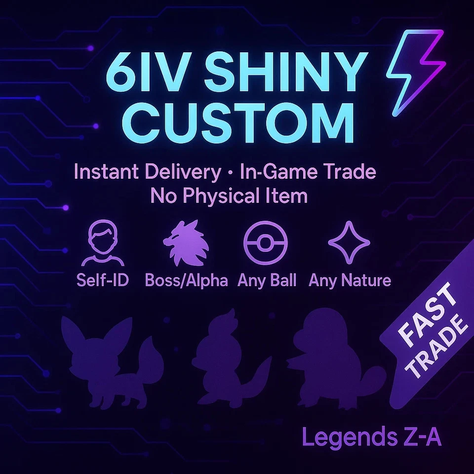 Custom Pokemon Legends ZA Shiny 6IV Alpha, any Pokeball, Level and Nature