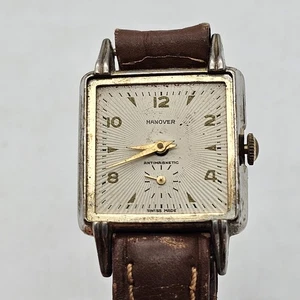 Vintage Hanover Antimagnetic Square Swiss Watch Mechanical - For Parts / Repair - Bild 1 von 8