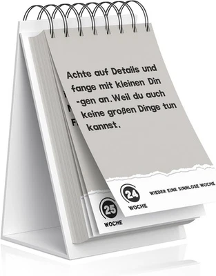 ‎FOX·BUNNY Demotivierender Tischkalender 2026 mit 52 Sprüchen witzige Büro Geschenkidee