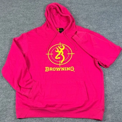 Sudadera con Capucha Browning Grande Rosa Amarillo Logo Ciervo Exterior Ropa Deportiva Foto 1 de 4
