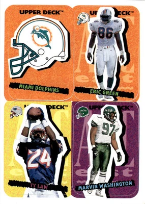 1995 Collector's Choice Update #68 Dolphins / Eric Green / Ty Law / Stick-Ums - Image 1 of 2