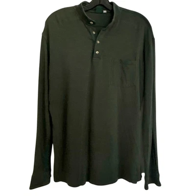 Solo Golf Co verde algodón orgánico hecho en EE. UU. Henley grande Foto 1 de 4