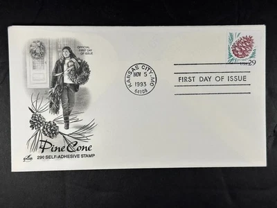 US FDC 1993 Pine Cone 29c Self-Adhesive Stamp First Day Cover Artcraft a899 - Image 1 of 2