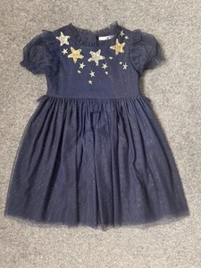 Blue, Sparkly And Sequin Party Dress M&S Age 6-7 Years - Picture 1 of 7