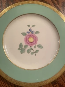 Lenox grün Goldrand Mittagessen Teller Floral 9" - Bild 1 von 8