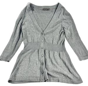 The Limited Gray Long Sleeve Knit Button Front Cardigan Women's Sweater Large - Picture 1 of 9