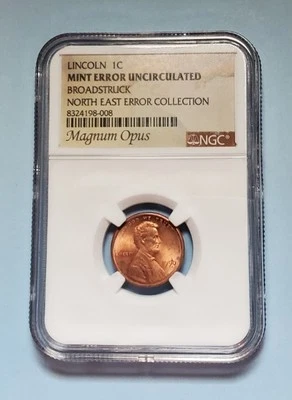 1990 LINCOLN CENT NGC MINT ERROR BROADSTRUCK NORTH EAST ERROR COLLECTION #S223 - Image 1 of 4