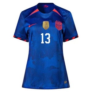 Maglia calcio Alex Morgan donna Nike blu USA con toppa Mondiali 2019 - taglia L - Foto 1 di 2