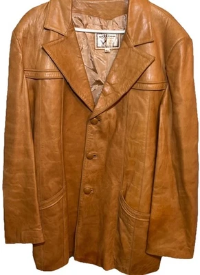Vintage Attica De California Mens Leather Jacket Size 52 - Image 1 of 4