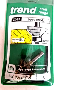 TREND Router Bit Cutter C092X1/4TC - Bead Ovolo 4mm radius - Picture 1 of 1