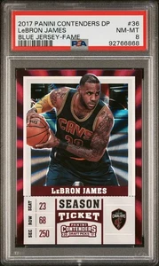 2017 Panini Contenders 1/5 DP LeBron James Blue Jersey Fame #36 Pop 1 PSA 8 - Bild 1 von 4