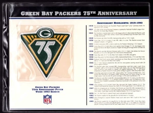 75th Patch Willabee Ward Anniversary Collection NFL Green Bay Packers Worn '93 - Picture 1 of 1