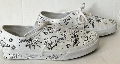Zapatillas Vans Clásicas Pintura en U Espacio OVNI Alien Arte Mujer 5.5 Planetas Galaxia Foto 1 de 4