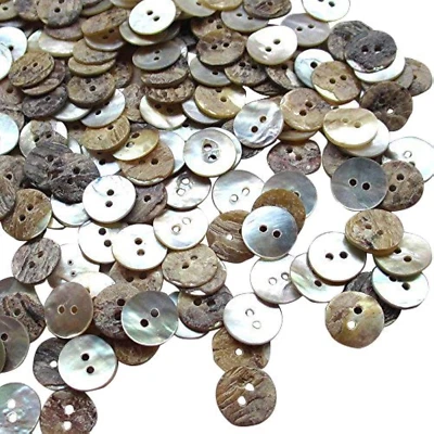 New Upick 11/13/15/23Mm 100Pcs Shell Buttons Sewing Craft Buttons 2 Holes (13Mm) - Image 1 of 2