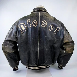 Diesel Lederjacke altdeutsch Herren Gr. XXL (XL) vintage 90`s Flying Cougar - Bild 1 von 14