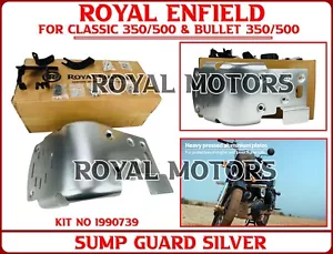 Genuine Royal Enfield "SUMP GUARD, SILVER" For Classic 350/500 & Bullet 350/500 - Picture 1 of 18