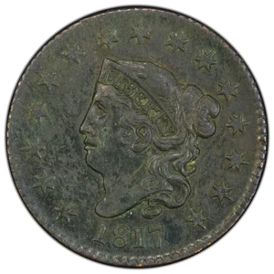 1817 Large Cent N-16, 15 Stars Coronet Head PCGS AU Detail - Picture 1 of 4