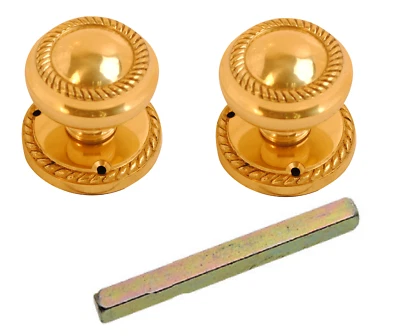 Georgian Door Knob Polished Brass Sprung Mortice Door Knob 50 mm Door Knob - Image 1 of 2