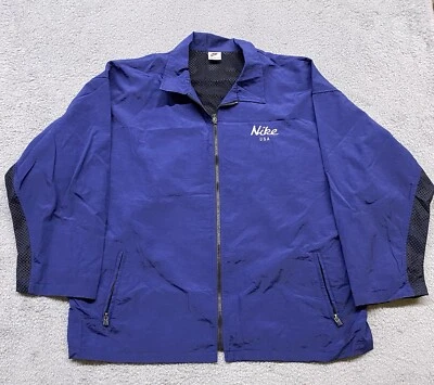 Chaqueta cortavientos vintage Nike EE. UU. para hombre extra grande XL pista años 90 etiqueta gris Foto 1 de 4