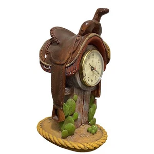 Vintage Apsit Bros of Calif Rare Saddle Western Cowboy Clock USA Santa Fe - Picture 1 of 12