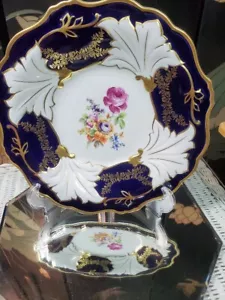 WEIMAR ECHT KOBALT PLATE ''JUTTA'' PORCELAIN GERMANY 12.75'' 782 75 - Picture 1 of 3