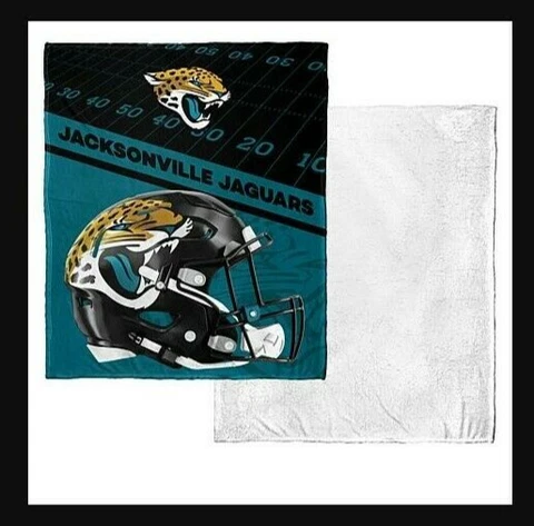 NFL Football Jacksonville Jaguars 50" x 60" Ultra Soft Sherpa Throw Lap Blanket Cover