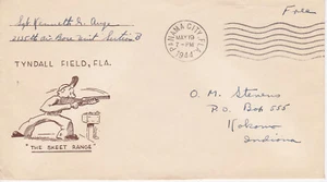 WORLD WAR II PATRIOTIC COVER - SOLDIER 'FREE' MAIL - TYNDALL FIELD, FL THE SKEET - Picture 1 of 1