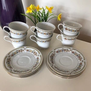 Set of 6 Vintage Cups Saucers Liling Fine China by Yung Shen Used Good Con - Picture 1 of 12